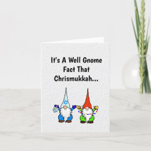 Graciosa tarjeta de felicitación Gnome Chrismukkah