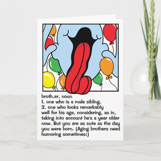 Graciosa tarjeta de felicitación Hermano Feliz Cum (Anverso)