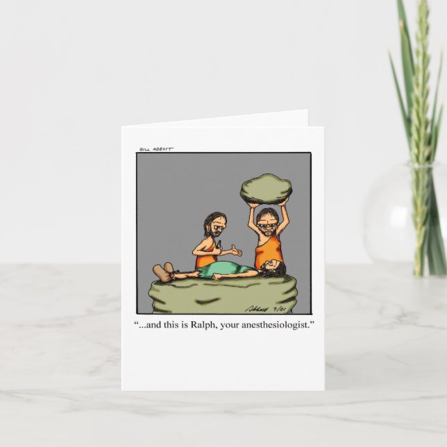 Graciosa tarjeta de felicitación para anestesiólog (Anverso)