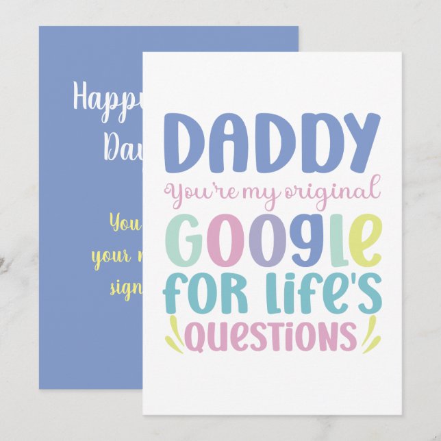 Graciosa tarjeta de felicitación plana del Día del (Anverso / Reverso)