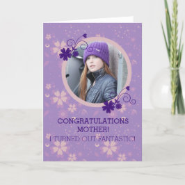 Graciosa tarjeta de felicitación por regalo de fot