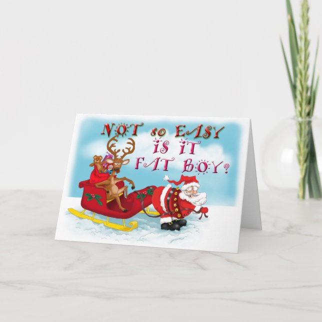 Graciosa tarjeta de felicitación Santa Clause (Anverso)