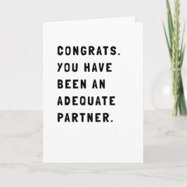 Graciosa tarjeta de felicitación sarcástica en bla