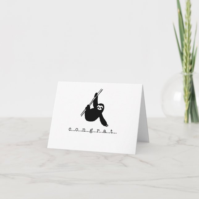 Graciosa tarjeta de felicitación Sloth (Anverso)
