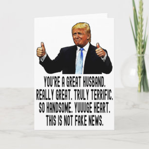 Graciosa tarjeta de felicitación Trump para marido