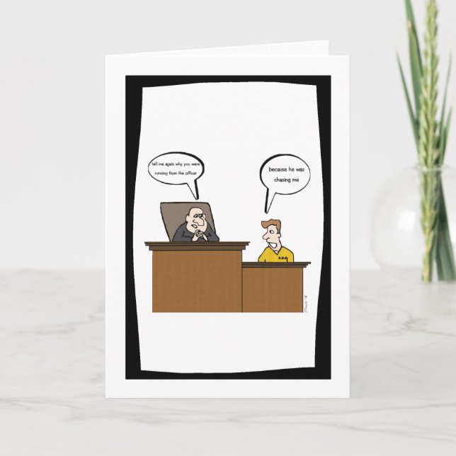 Graciosa tarjeta de felicitaciones de prisión (Anverso)