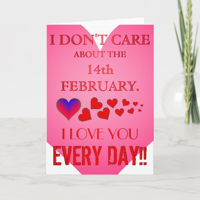 Graciosa tarjeta de felicitaciones de San Valentín (Anverso)