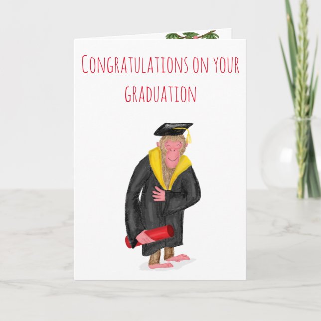 Graciosa tarjeta de felicitaciones para graduación (Anverso)