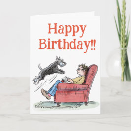 Graciosa tarjeta de felicitaciones por cumpleaños
