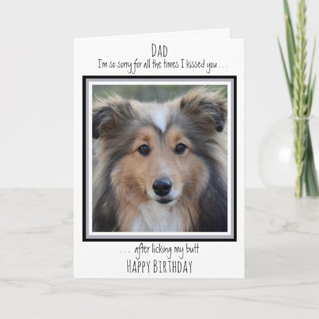 Graciosa tarjeta de foto de perro lindo cumpleaños (Anverso)