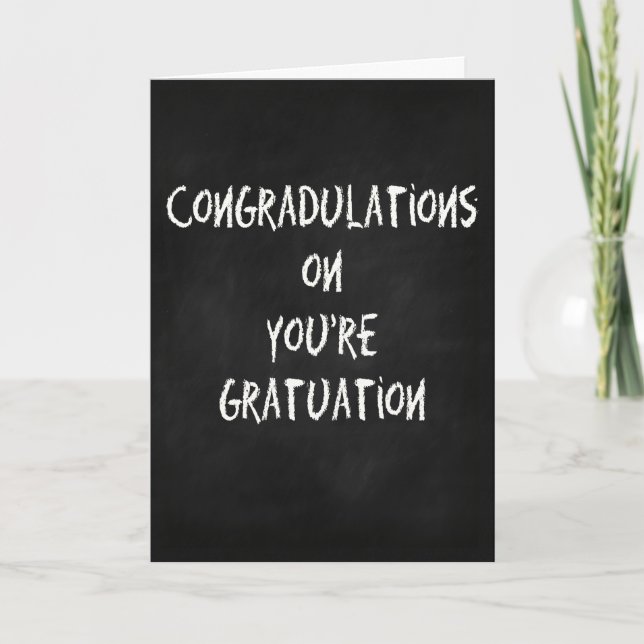 Graciosa tarjeta de graduación - felicitaciones (Anverso)