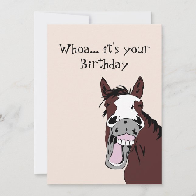 Graciosa tarjeta de humor de cumpleaños para cabal (Anverso)