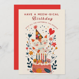 Graciosa tarjeta de invitación de cumpleaños de Ca