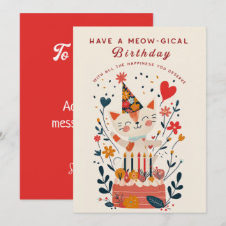 Graciosa tarjeta de invitación de cumpleaños de Ca