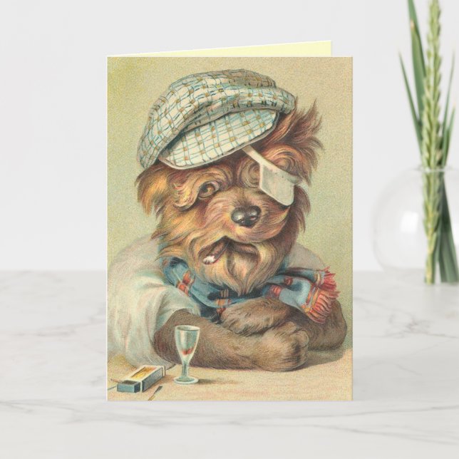 Graciosa Tarjeta de Jubilación para Perros (Anverso)