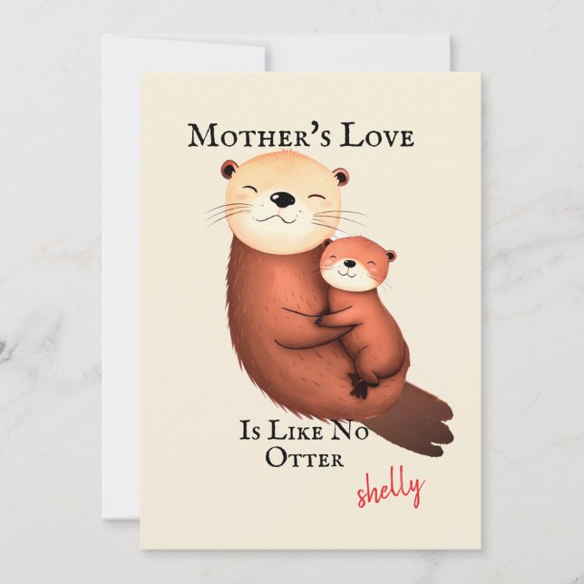Graciosa tarjeta de mamá Otter - El amor de la mad (Anverso)