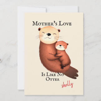 Graciosa tarjeta de mamá Otter - El amor de la mad
