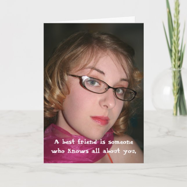 Graciosa tarjeta de mejor amigo (Anverso)