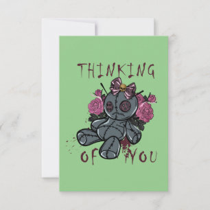 Graciosa tarjeta de muñeca Voodoo de Halloween