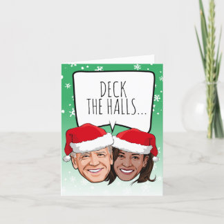 Graciosa tarjeta de Navidades Biden Harris: Deck t