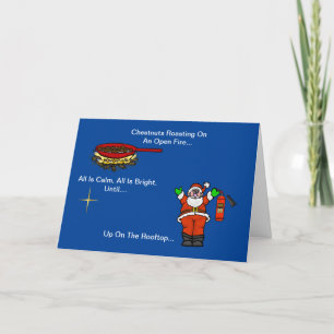 Graciosa tarjeta de Navidades con extinguidores de