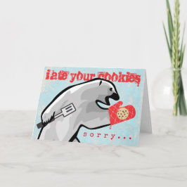 Graciosa tarjeta de Navidades de galletas de oso p