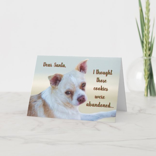 Graciosa tarjeta de Navidades de humor para perros (Anverso)