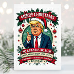 Graciosa tarjeta de Navidades de jefe<br><div class="desc">Funny tarjeta de Navidades del jefe para desearle a tu jefe una Feliz Navidad y Feliz Año Nuevo.</div>