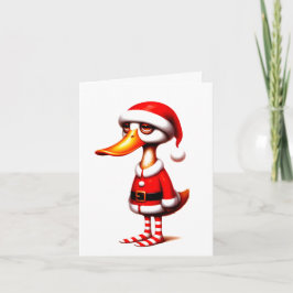Graciosa tarjeta de Navidades de pato animado