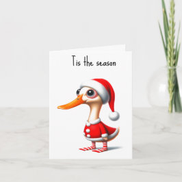 Graciosa tarjeta de Navidades de pato animado