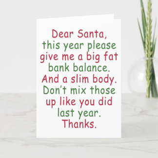 Graciosa tarjeta de Navidades de Santa