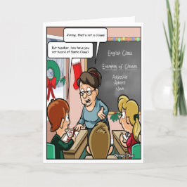 Graciosa tarjeta de Navidades de Santa Claus Pun