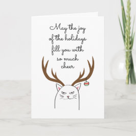 Graciosa tarjeta de Navidades de vacaciones gatos