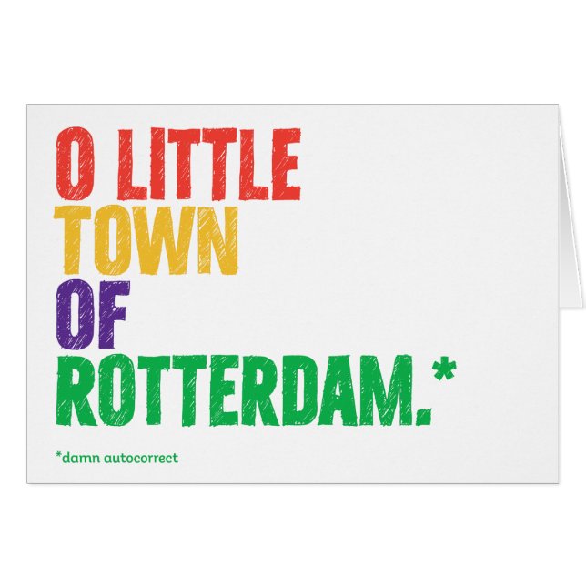 Graciosa tarjeta de Navidades "Rotterdam" de corre (Anverso (Horizontal))