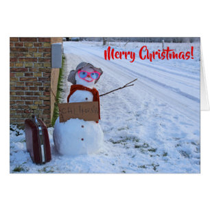 ¡Graciosa tarjeta de Navidades Snowman!