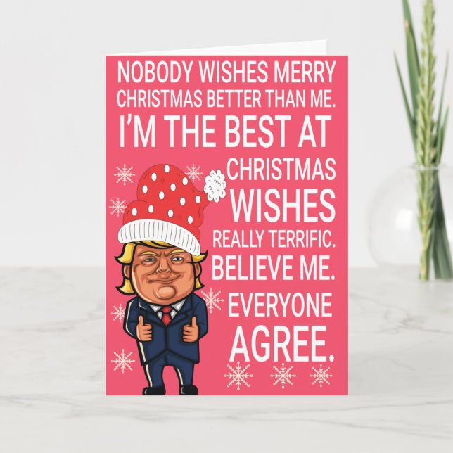 Graciosa tarjeta de Navidades Trump (Anverso)