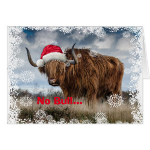 Graciosa tarjeta de Navidades Yak Santa Hat Wild