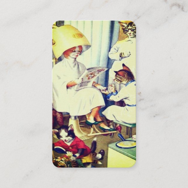 Graciosa tarjeta de negocios del salón de belleza  (Anverso)