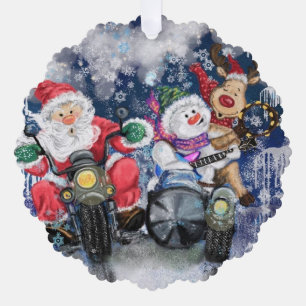 Graciosa tarjeta de Ornamento de Navidad Feliz a l