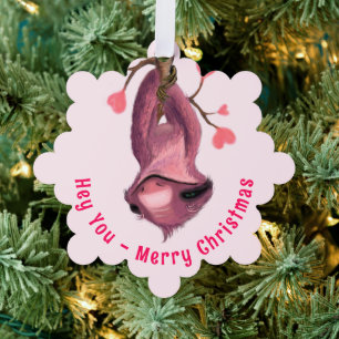 Graciosa tarjeta de ornamento navideño con eslogan