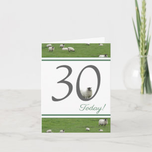 Graciosa tarjeta de ovejas de 30 años