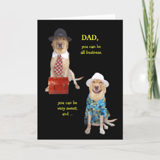 Graciosa tarjeta de perro/laboratorio para papá gr