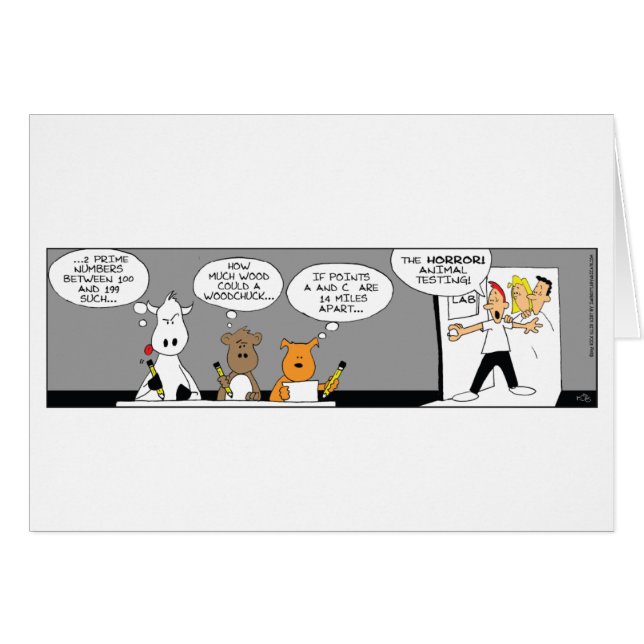 Graciosa tarjeta de prueba de animales (Anverso (Horizontal))