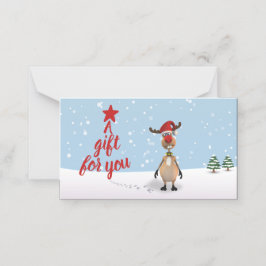 Graciosa tarjeta de regalo de árbol de Navidad par