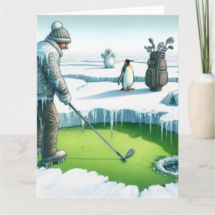 Graciosa tarjeta de saludo de golf