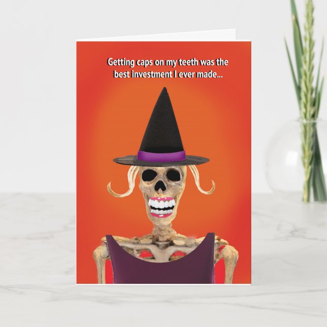 Graciosa tarjeta de saludo de Halloween para ella (Anverso)
