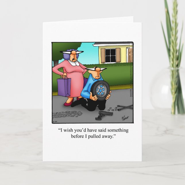 Graciosa Tarjeta De Saludo De Humor Aniversario Pa (Anverso)
