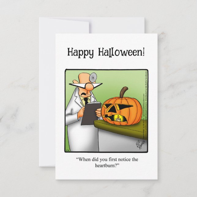 Graciosa tarjeta de saludo de humor de Halloween (Anverso)