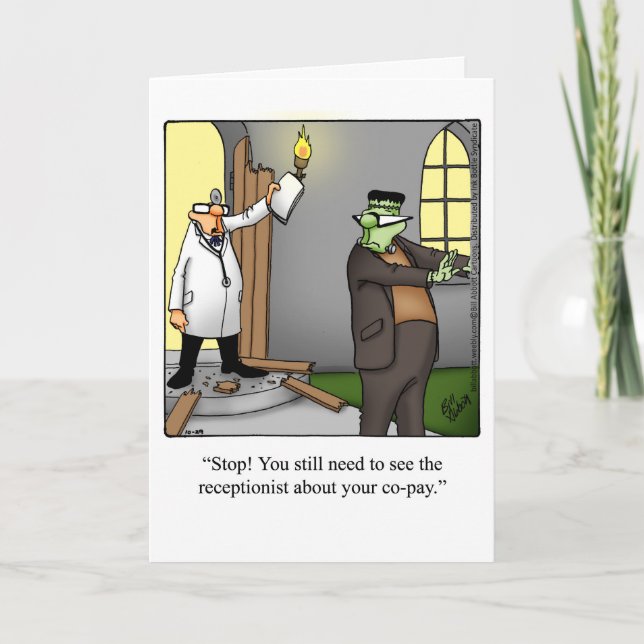 Graciosa tarjeta de saludo de humor de Halloween (Anverso)