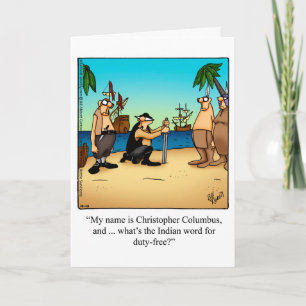 Graciosa tarjeta de saludo de humor del Día de Col